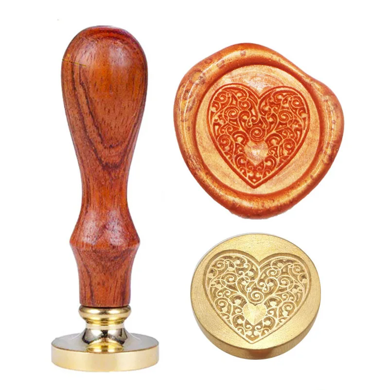 

love Vintage Wedding Invitation Custom Picture Logo Wax Seal Sealing Stamp Sticks Spoon Gift Box Set Kit