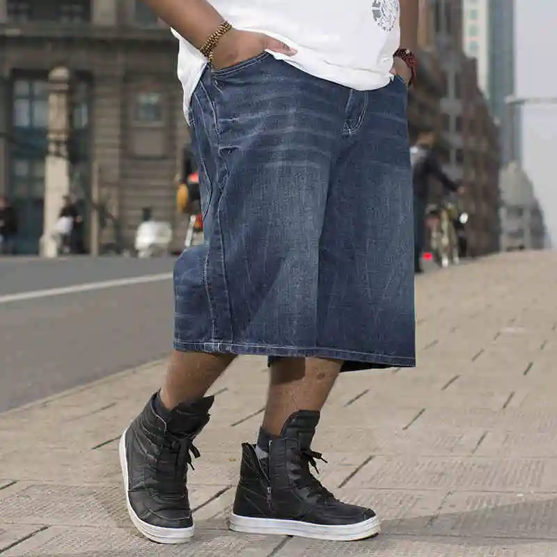 Plus Size Summer Loose Straight Denim Short font b Jeans b font Pants font b Men