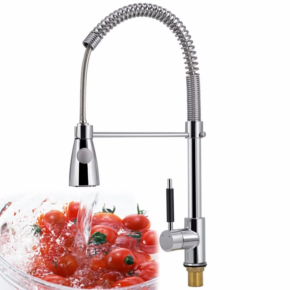 2016 Hot Sale Single Spout Kitchen Sink Pull Out Spray Brass Chrome Faucet Basin Mixer Tap