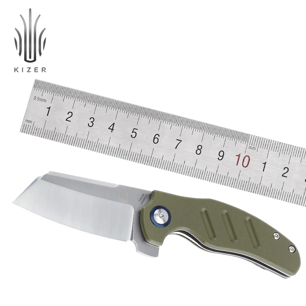 kizer-サバイバルシープドッグナイフ、ミニナイフ、高品質のハンドツール、レスキュー用フリッパー、ボールベアリング、c01c、v3488c2