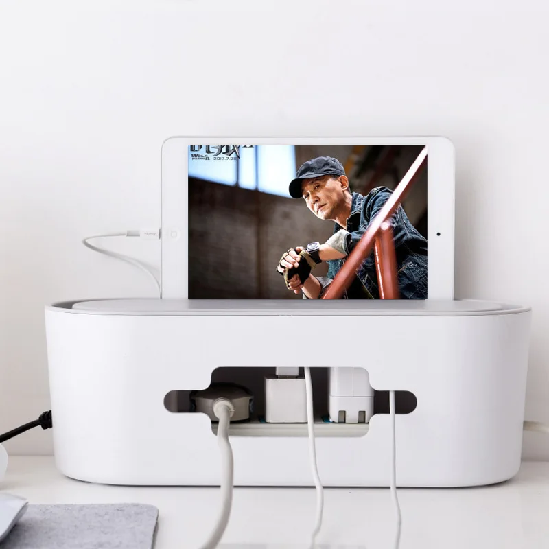 

Home Multi-purpose Sundries Storage ABS Desktop Network Cable Strip Wire Box Kit