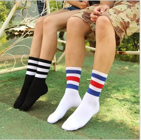 

2 pairs/lot Classic 3 Stripes Cotton Socks Retro Old School Hiphop Skate Short socks