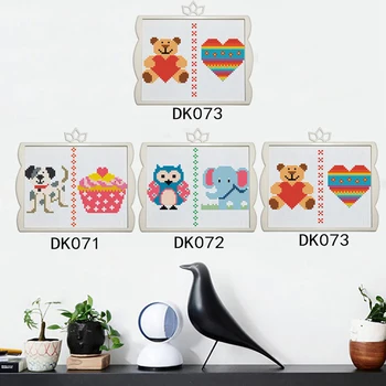 

With Frame Home Stitching Kids Cross Stitch Kits Beginners Decoration Needlework Hand Embroidery For Children DIY Tool Crafts