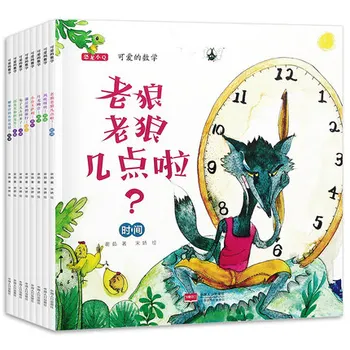 

8pcs/set Cute Puzzle enlightenment mathematics easy to learn time/Addition subtraction/Graphics Warm and humorous story for kids