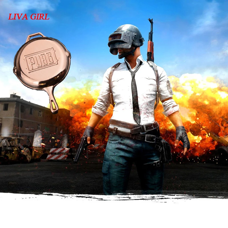  New STG Game Playerunknown's Battlegrounds Pans Weapon Model Beads Chain Pendant Necklace PUBG Logo