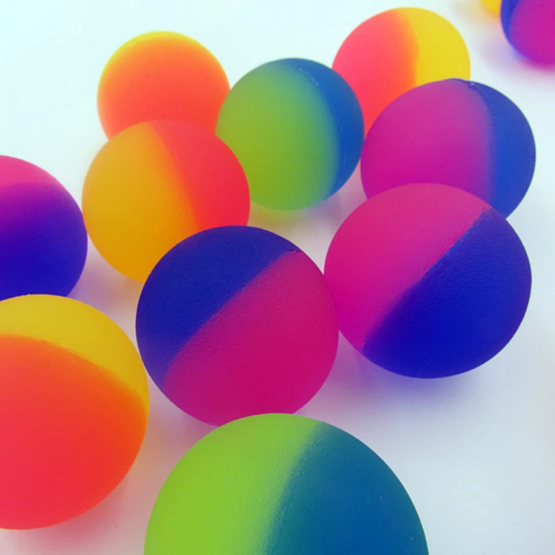 

20PCS 55MM Double-color Rubber Bouncy Balls for Kids elastic rubber ball Children of pinball bouncy Funny Outdoor toys