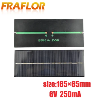 

10Pcs/lot Top Quality 6V Battery House Solar Cell 165*65*3mm Polycrystalline New Epoxy Solar Panel Portable Low Power Charger
