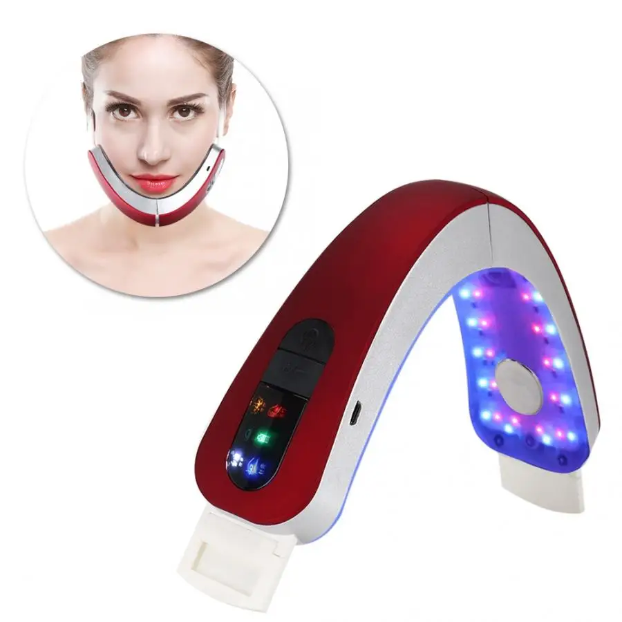 

Electric Micro-Current Face Massager Hot Compress Therapy Face Slimming Instrument V Face Lift Tools