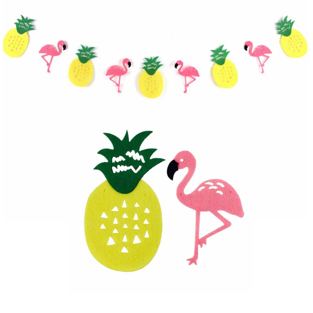 

Flamingo And Pineapple Banner Bunting Summer Party Garland Birthday Photo Prop Tropical Luau Pool Hawaiian Party Flamingle Decor