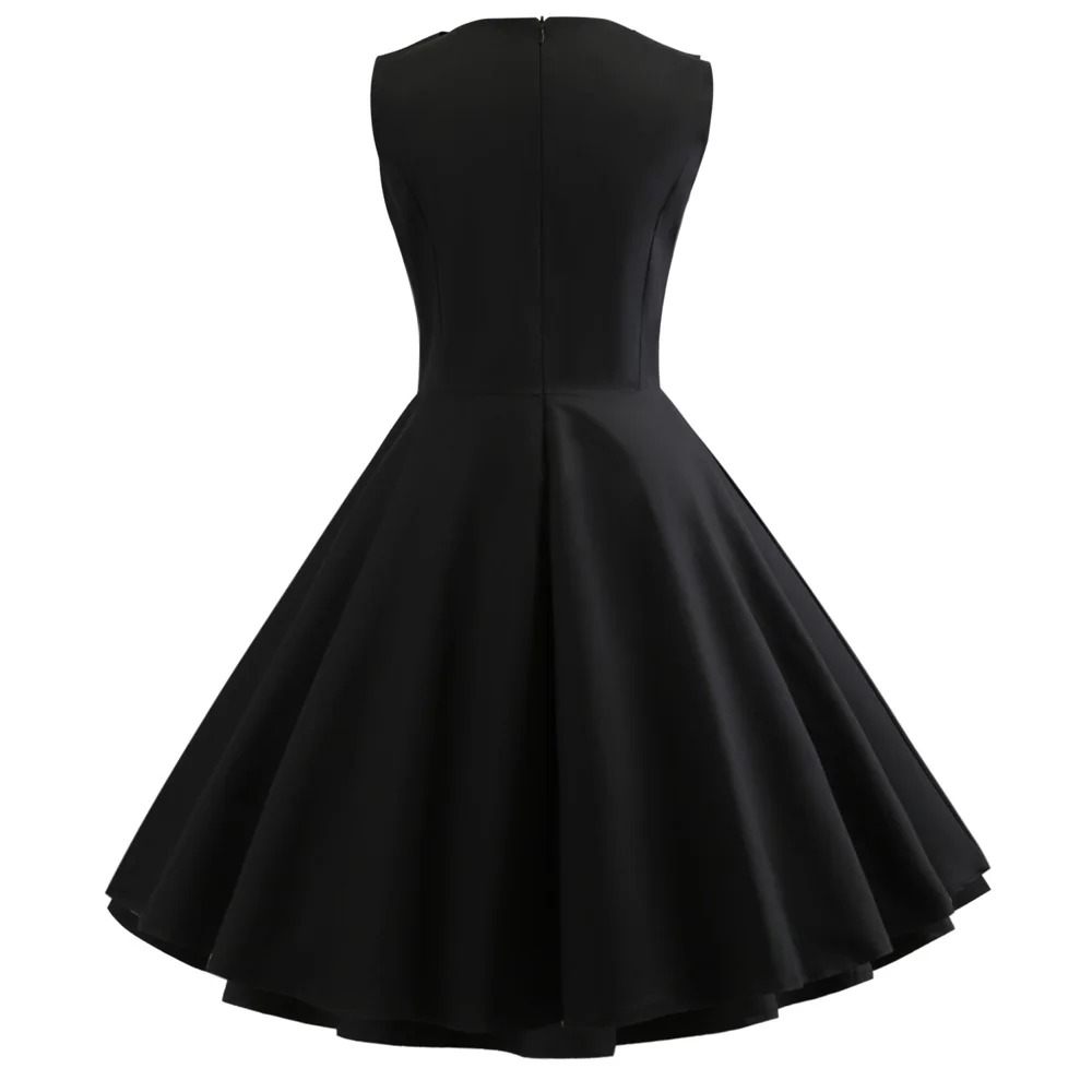 Вечерние платья в винтажном стиле с вышивкой бабочки размера плюс черного цвета, без рукавов, с v-образным вырезом, на молнии, элегантное платье в стиле ретро, 4XL