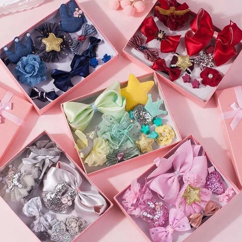 

10 PCS/Set Baby Headdress Girl Headband Baby Girl Bow Knot Hairpin Hair Accessories Princess Hair Rope Headwear Hair Clip Crown
