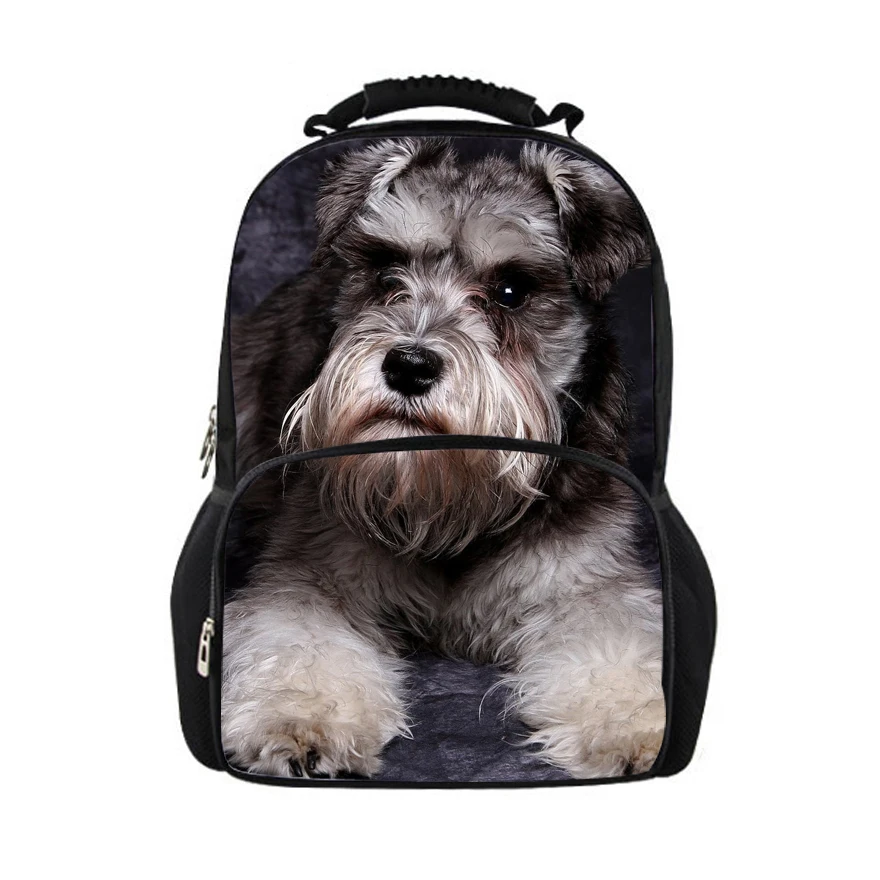 

FORUDESIGSN Printing Backpack Boys 3d Animal Schnauzer Backpacks School Bags for Girls College Bags Student Backpack Mochila