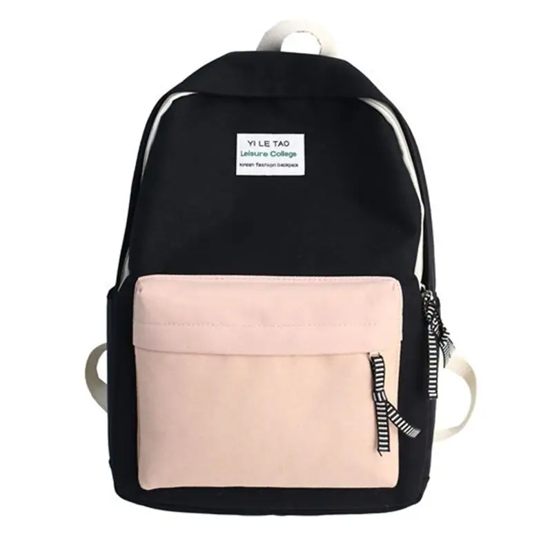 Модный рюкзак, женский рюкзак, школьная ветрозащитная сумка на плечо, рюкзак для девочки подростка, Женский студенческий рюкзак, рюкзак, ранец - Цвет: Black