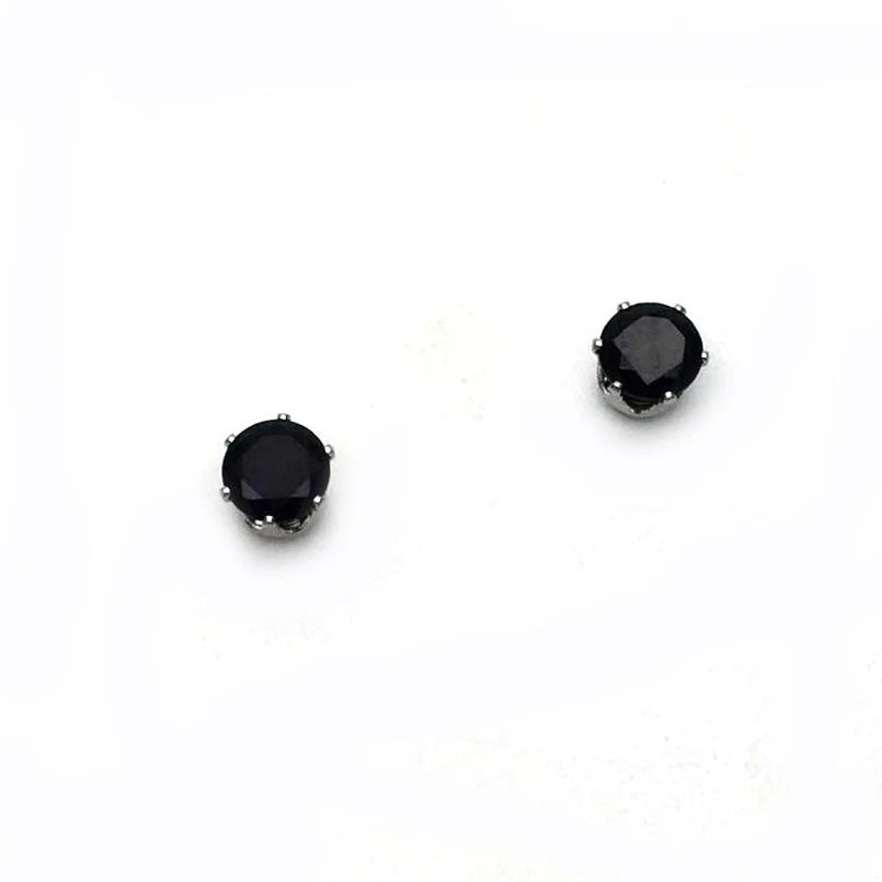 Attrastores Sweet White Black Magnetic Magnet Ear Stud Easy Use Crystal Stone Stud Earrings