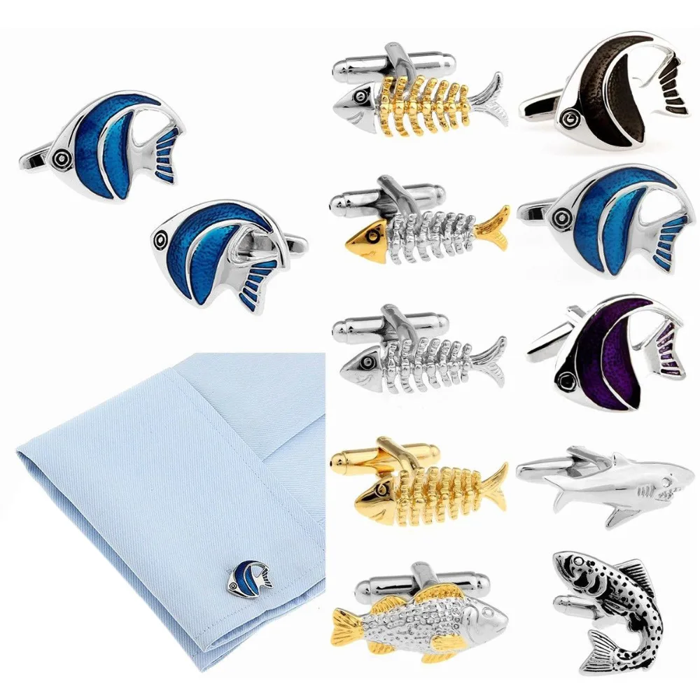 

Mens Wedding Cufflinks Novelty Rare Fancy Fish & Clean Cloth