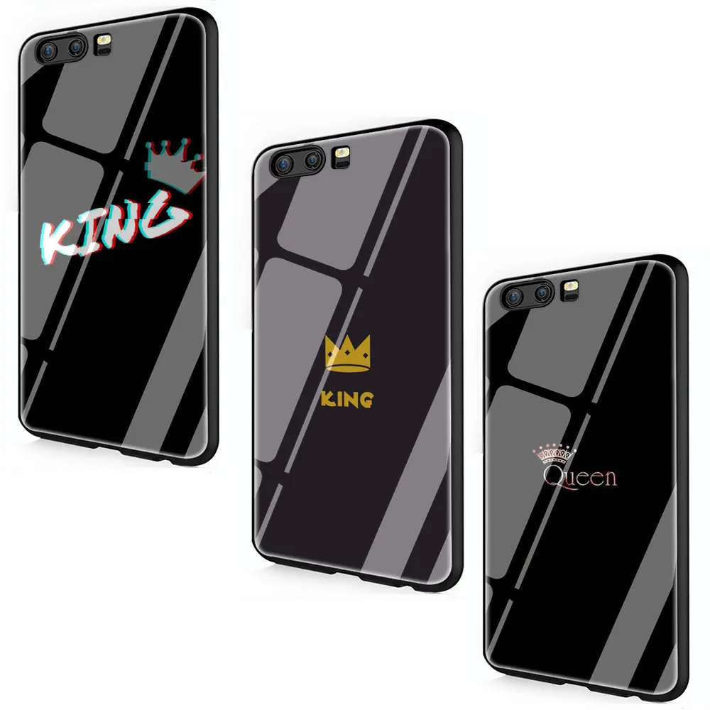 Чехол из закаленного стекла queen and king для Huawei P10 P20 P30 Mate 20 Honor 9 10 Lite Pro 7A 8X P