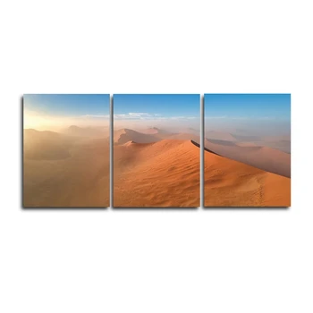 

Laeacco Canvas Painting Calligraphy 3 Panel Sand Desert Wall Artwork Pictures Posters and Prints for Living Room Home Decoration