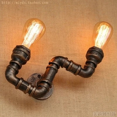

Amercian Loft Style Water Pipe Lamp Edison Wall Sconce RH Retro Wall Light Fixtures For Home Vintage Industrial Lighting