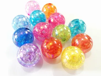 

(Choose Size First) 12mm/16mm/20mm Mixed Color Chunky Crack AB Beads