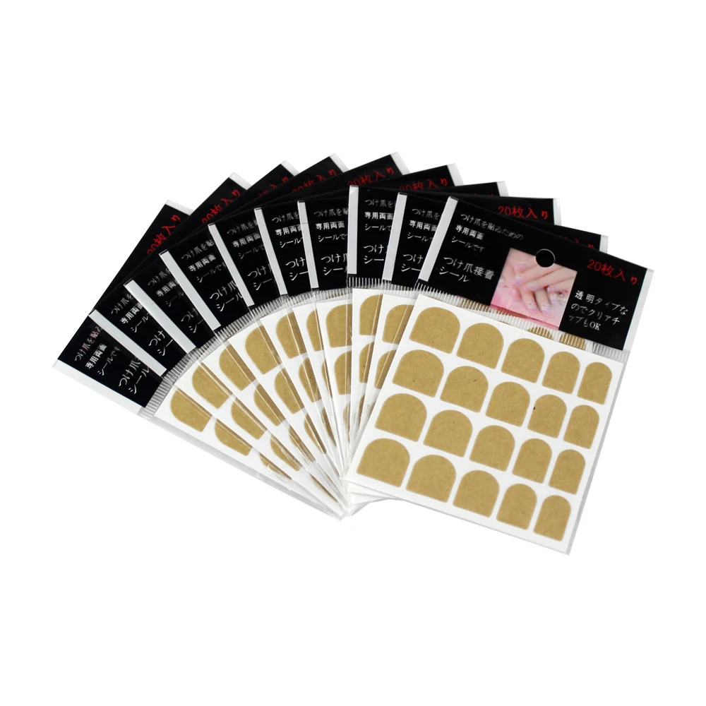 10Sheet/Pack Nail Cute Sticky False Fake Nail Tips Double Sided Adhesive Tapes Stickers