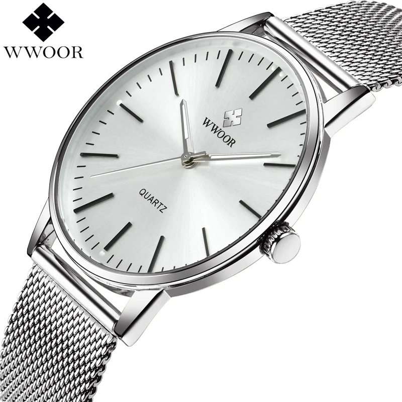 WWOOR Brand Luxury Men Ultra Thin Quartz Watch Men Waterproo