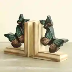 1 пара/лот US-Styled Смола синяя бабочка Bookend для офиса и украшения дома