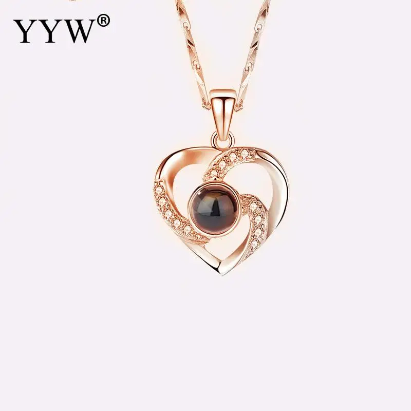 100 языков I Love You проекция сердце кулон ожерелье для женщин любовь памяти