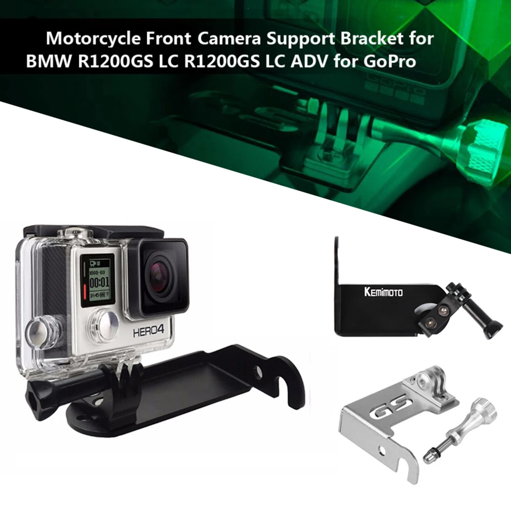 . L Support SAEC for GoPro volume moyen quotidien noir et Sliver Support Caméra avant gauche moto for BMW R1200GS LC R1200GS LC 