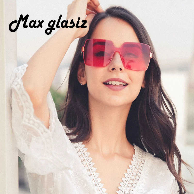 Женские солнцезащитные очки Max Glasiz квадратные большие в большой оправе Модные