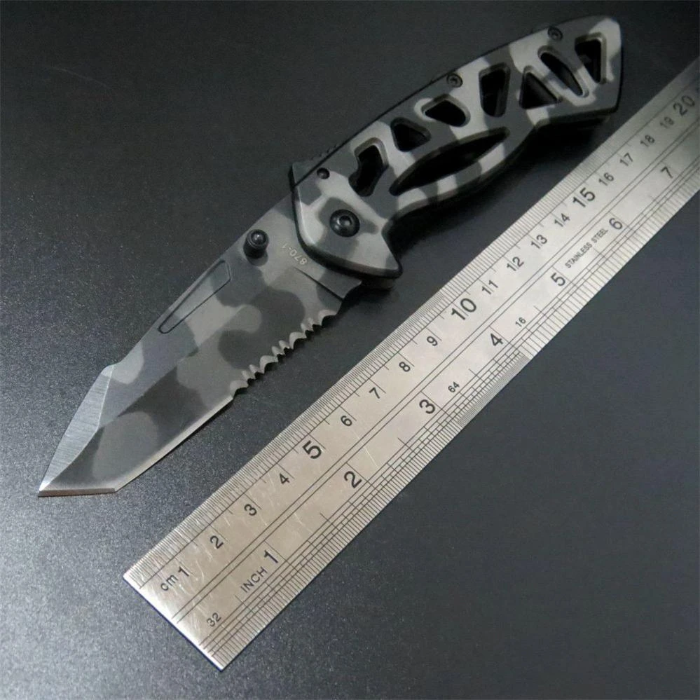 

New Arrival 870 mini folding Camping Folding Knife Pocket Hunting Tactical Diving Knife Survival Outdoor Tool knife