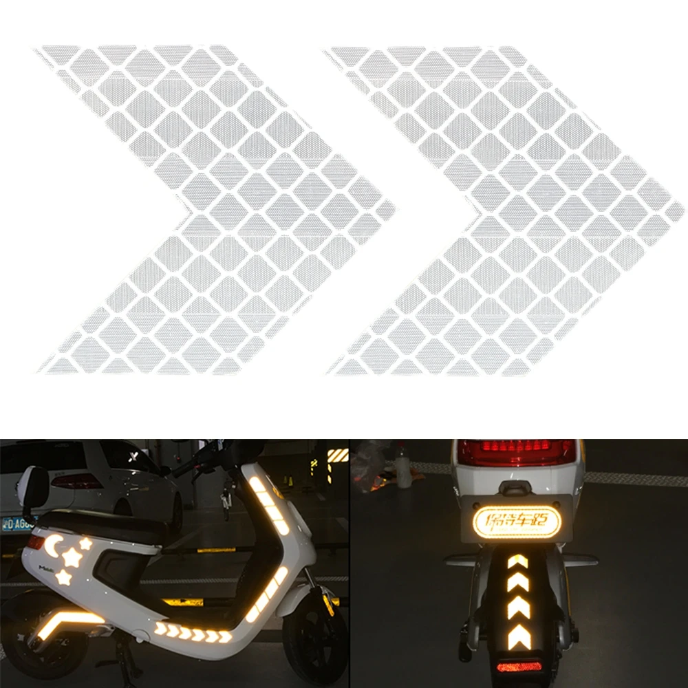 

LEEPEE Car Motorcycle Reflective Warning Sticker 4.5cm x 4cm Car Reflective Sticker Arrows Pattern 2 Piece/set