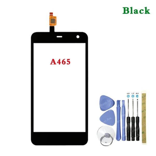 Высокое качество 5," для zte Blade L4 Pro A465 и A475 сенсорный экран дигитайзер сенсор Передняя стеклянная панель объектива Черный Белый - Color: A465 Black With Tool