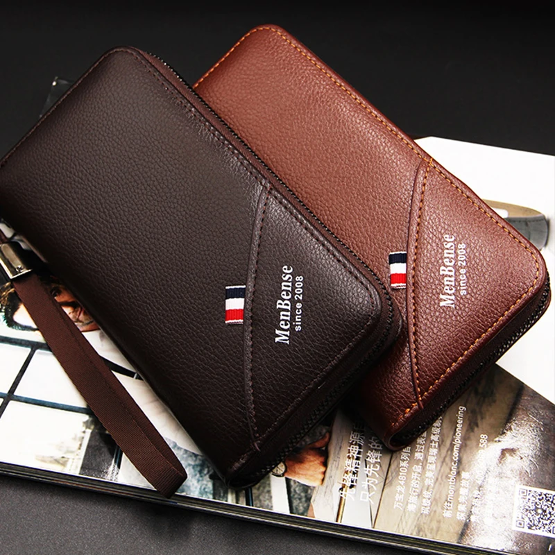 

Luxury 2019New Men Wallet Long Large Capacity Multi Function Black Zipper Wallets Business Small Handbag Money Bag Clutch