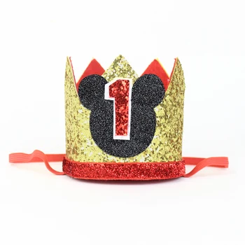 

1st Birthday Hat Glitter Birthday Hat First Birthday Crown Kids Birthday Party Crown Hat One Year Old Party Hat Gold Red Black