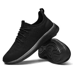 Легкая спортивная обувь для мужчин 2019 Весна Осень черный удобный антискользящий мужской обуви уличные Прогулочные кроссовки мужские