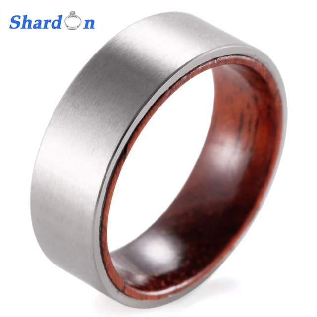 Shardon 8mm Anium And Koa Wood Ring With Matte Finishing Mens Shardon 8mm Anium And Koa Wood Ring With Matte Finishing Mens Rings Wedding