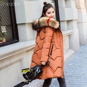 

Brieuces Winter Jacket Women Fur Hooded Cotton Padded Long Parkas Winter Coat Women Jaqueta Feminina Inverno Chaqueta Mujer