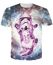 Newest Cute Kitty Cat Trooper 3d T Shirt Women Men Fashion Space Galaxy T Shirts Star Wars Darth Vader Print T-Shirts Hip Hop