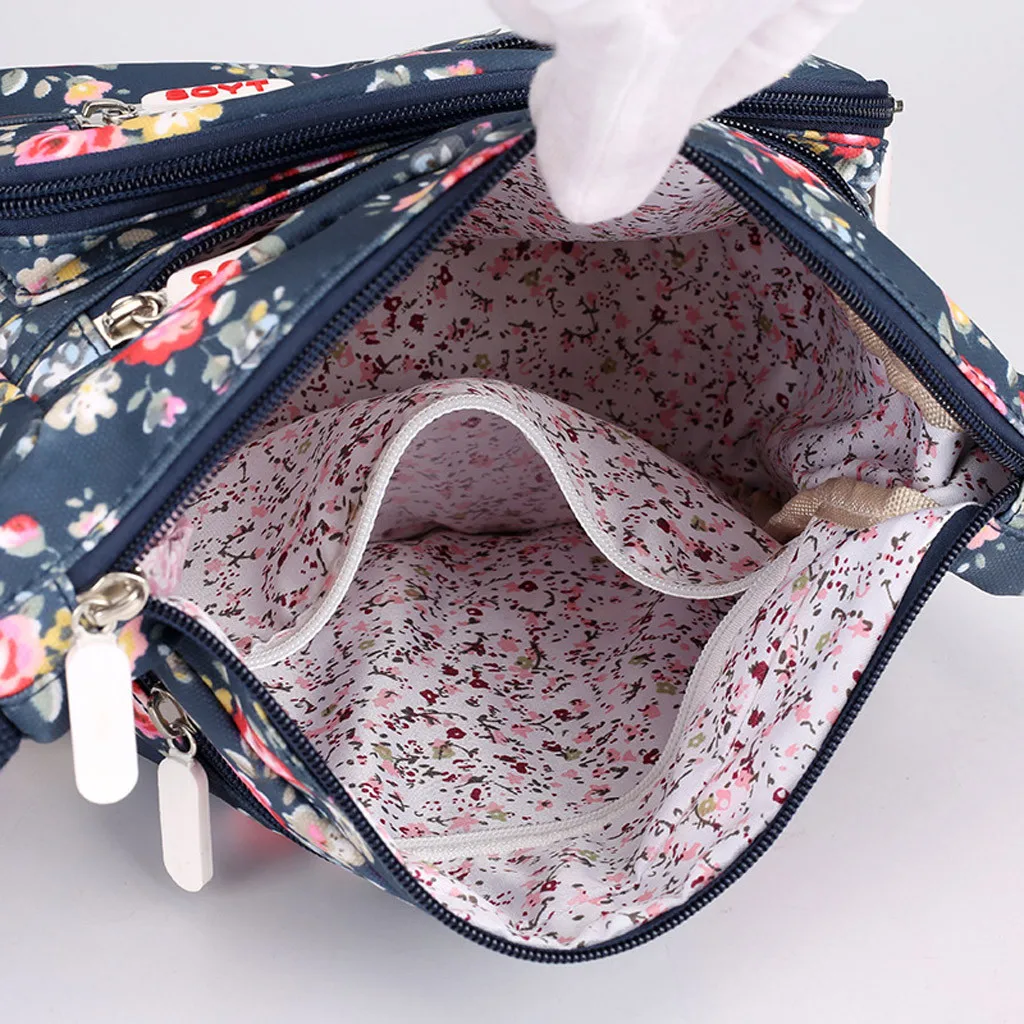 Aelicy женские модные нейлоновые сумки через плечо на молнии с цветочным принтом, сумка-мессенджер, новинка,, многофункциональная сумка для путешествий