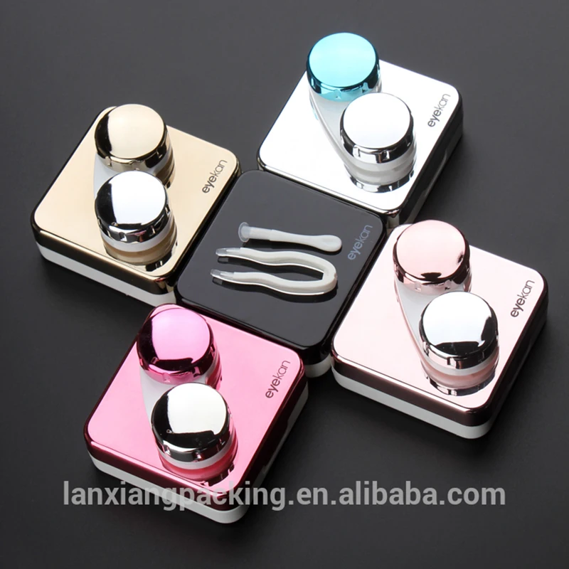 

High quality luxury contact lens case fashion color lens Container Travel kit lens Container