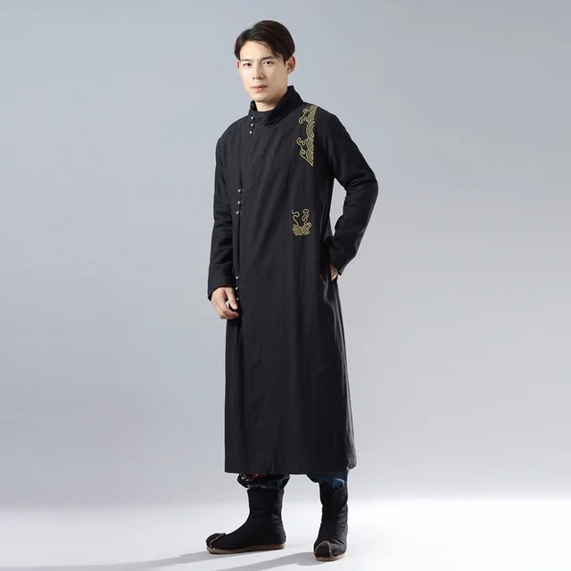 Traditional chinese clothing for men male overcoat outerwear oriental