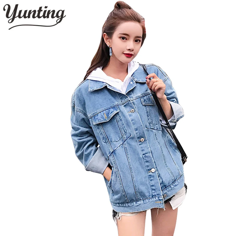 

Autumn Loose Oversized Denim Jacket Women 2019 Fashion Boyfriend Female Jeans Jacket Fall Casual Coat For Ladies