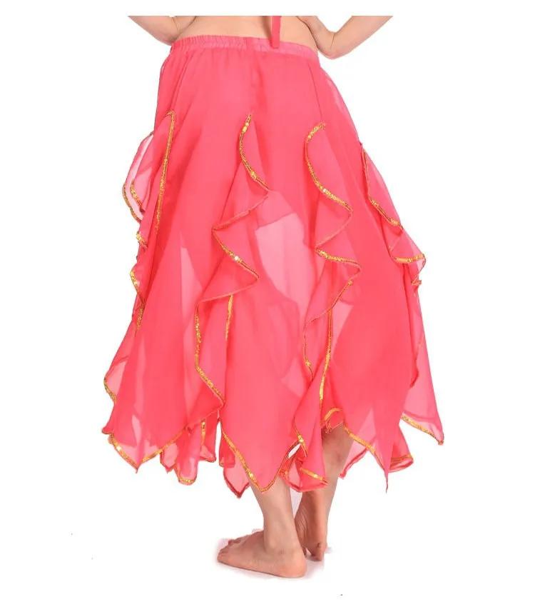 Оптовая Продажа Танец живота костюм юбка серебристое окаймление с разрезом юбка платье 12 цветов