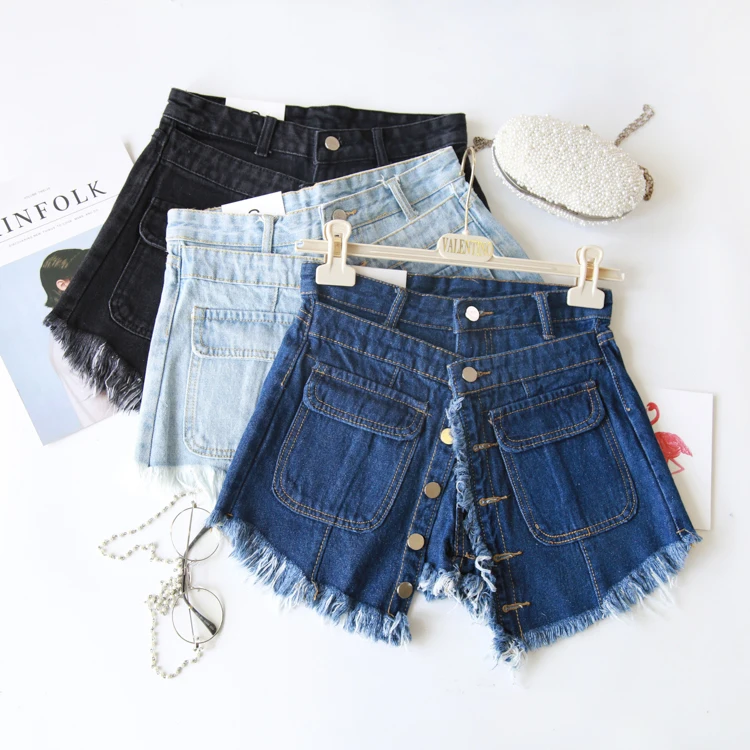 

2018 Hot Sale Solid Cotton Pleated Spring Of New Korean Fashion Personality Off Two Splicing Breasted Hems Metal Buttons Skirt