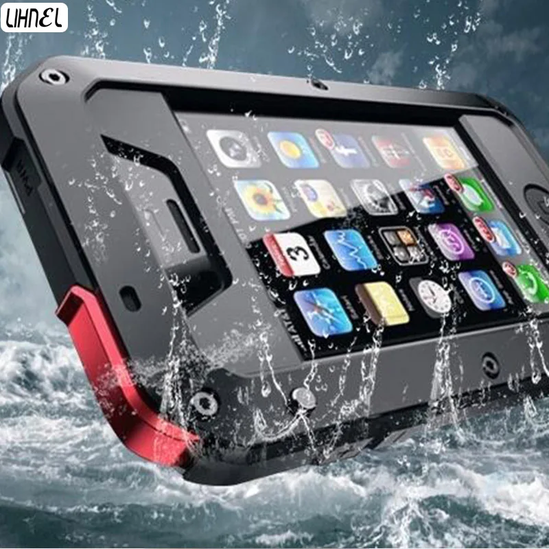 

LIHNEL for 5C 5S 1:1 Doom armor Waterproof Shockproof Aluminum Gorilla Metal Impact Case for iPhone5 5C 5S 4S 6 6S Plus 7 Plus