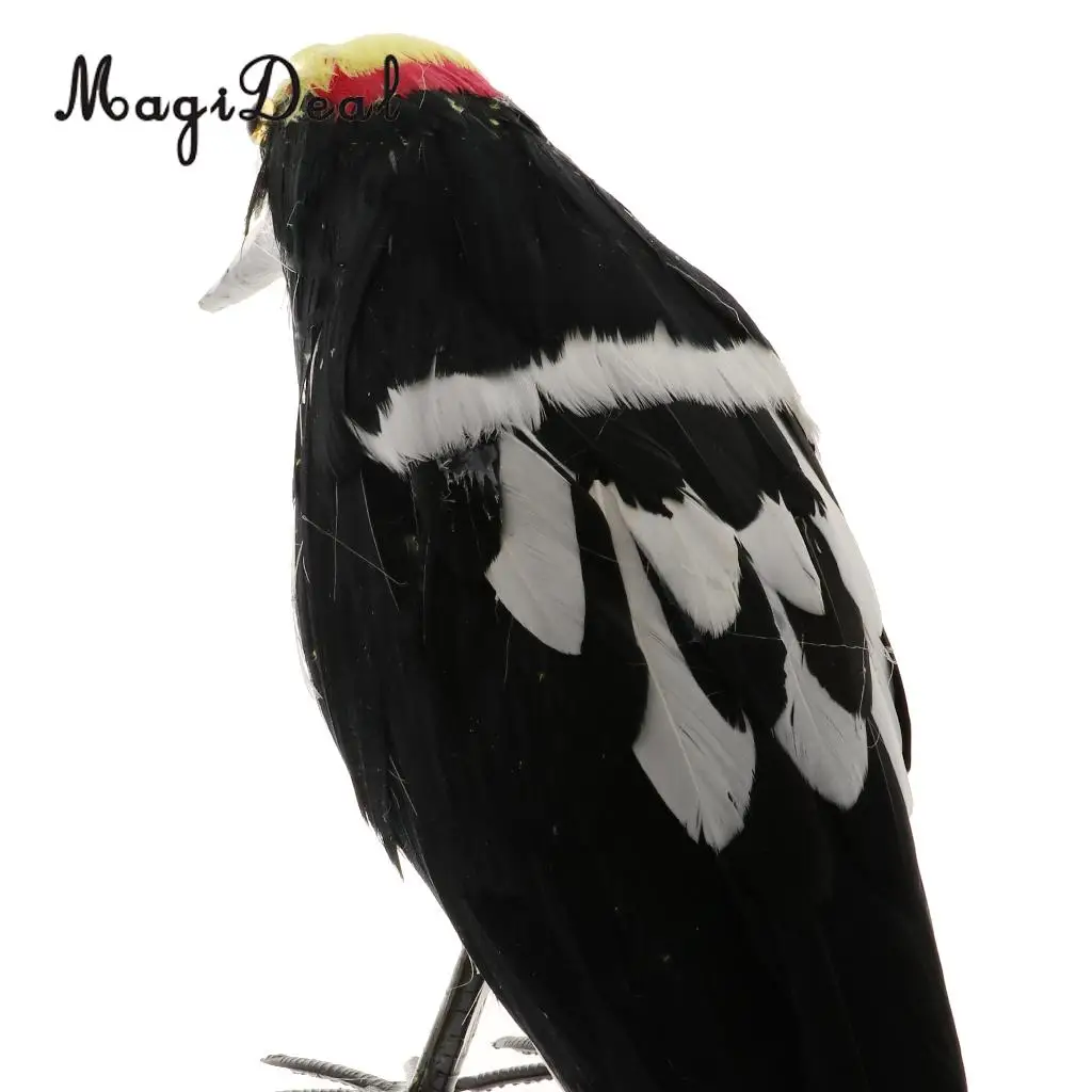 Realistic Artificial Animal Feather Garden Figure Woodpecker Bird Model Home Park Garden Tree Ornament Decor