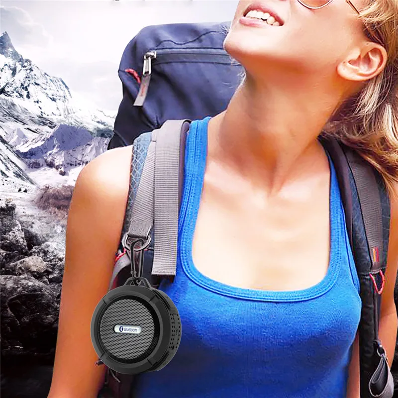 Водонепроницаемый Bluetooth динамик для душа Динамик C6 с сильным драйвером длинные Срок службы батареи и микрофоном и съемная присоска
