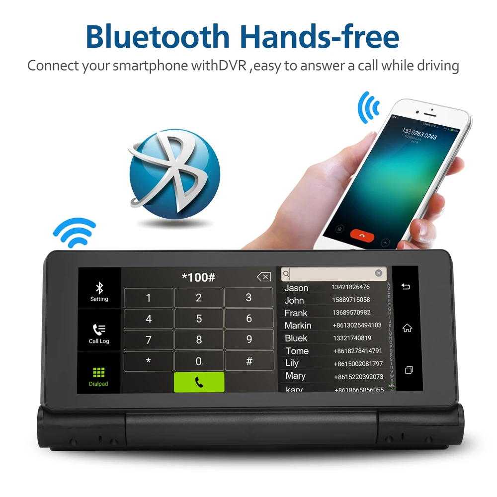 Автомобильный видеорегистратор GPS Android ADAS 3G камера 5 0 ROM16GB RAM1GB 6 86 &quotFHD 1080P