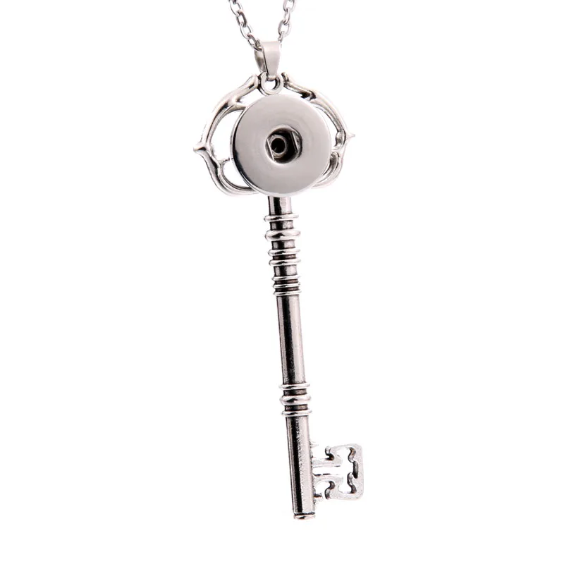 

2019 New Round Circle Snap Button Pendant Necklace Fit 18mm Snaps Necklace With 60cm Chains Interchangeable Button Jewelry