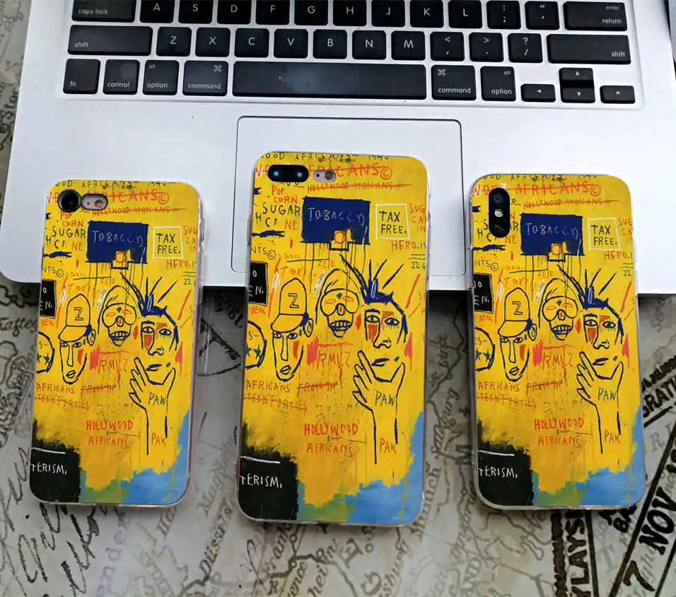 Minason, художественный чехол с граффити Jean Michel Basquiat для iPhone X, 5 S, 5S, XR, XS Max, 6, 6 S, 7, 8 Plus, мягкий силиконовый чехол для телефона, Fundas